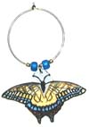 tiger swallowtail butterfly wine charm